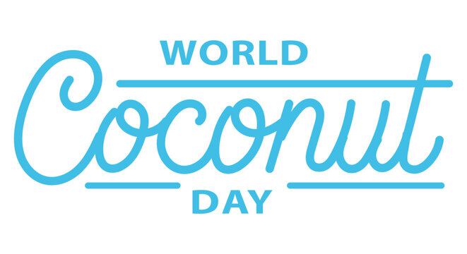 Minimalist World Coconut Day Typography Design Vector Illustration For Celebration Banner