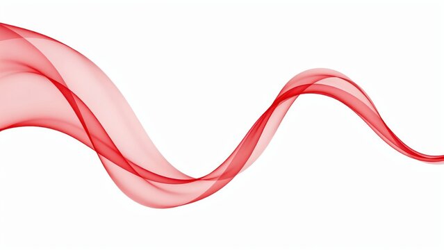 Elegant red fluid wave design element on isolated white background for marketing.