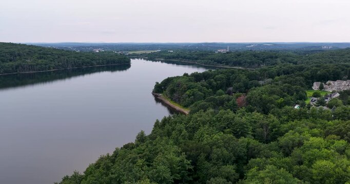Aerial View of Lake Cochichewick in North Andover Massachusetts