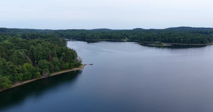 Aerial View of Lake Cochichewick in North Andover Massachusetts