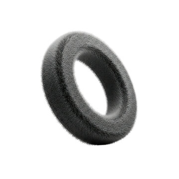 Abstract black torus isolated on transparent background