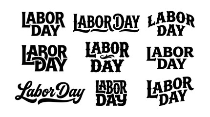 Obraz premium Set of labor day typography designs, vintage style lettering for holiday labels