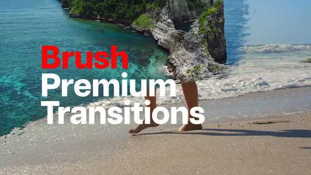 Premium Transitions Brush 14 Variations &ndash; Creative Brush Stroke Transitions, Paint Wipes and Artistic Hand Drawn Reveal Effects for Professional Video Editing and Motion Graphics
