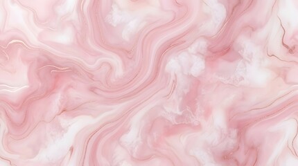 Fototapeta premium Elegant pink and white fluid abstract art background with delicate shimmering gold veins and soft marble-like textures, creating a luxurious and artistic pattern for decorative design.