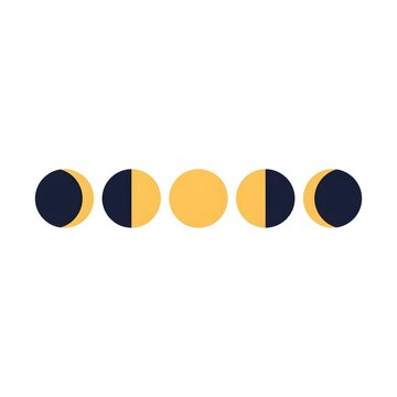 Minimalist Moon Phases Vector Illustration