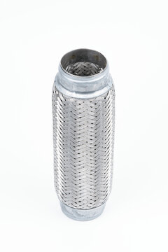 A corrugated exhaust pipe (or flex pipe). Car repair.