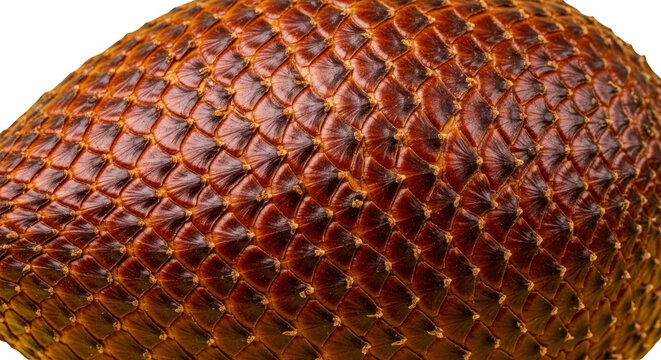 Close up of the textured skin of a salak fruit also known as snake fruit.