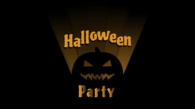 halloween party animated banner video footage pumpkin scary face 