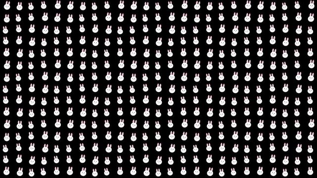 Seamless Repeating Pattern of Minimalist White Baby Footprints on Black 4k Motion Loop
