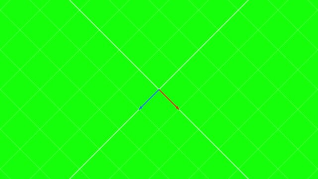 Abstract 3D vector space with intersecting grid lines and coordinate axes