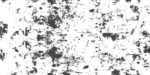 Fototapeta premium Abstract distressed texture with black splatters and scratches on white background for grunge design elements