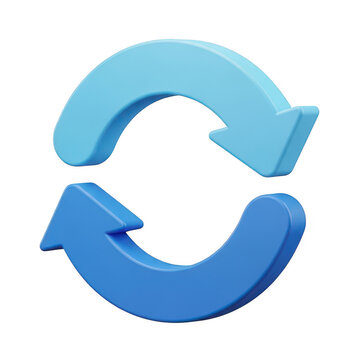 A sleek circular icon featuring two opposing curved arrows forming a continuous loop