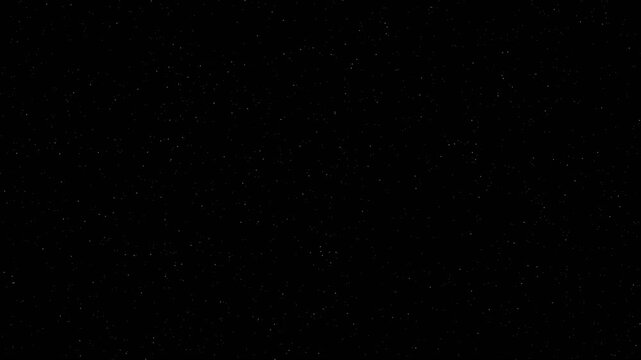 Seamless loop starry night sky animation with shooting stars meteor shower on solid black background overlay