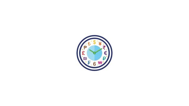 Colourful Financial Icons on a white background. Global banking and business money icons on a white background. Business icon sign. Global currency, digital payment and investment icons 
