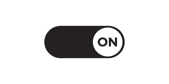 Black toggle switch shows on position for user interface control.