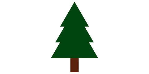 Obraz premium Dark green pine tree graphic element for nature or holiday compositions.