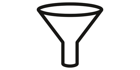 Naklejka premium Funnel vector icon outline, symbol and sign for website and application.