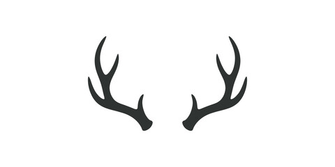 Naklejka premium Deer antlers silhouette graphic for hunting and nature theme design.