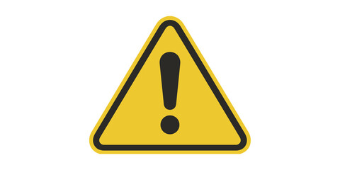 Obraz na płótnie Canvas Yellow exclamation point sign with bold borders for caution safety alert.