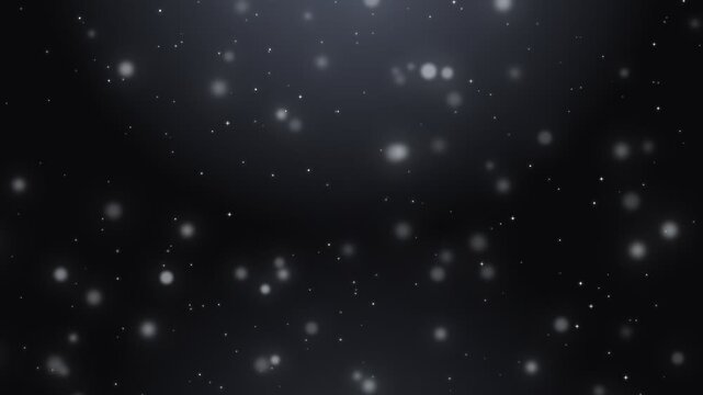 Elegant silver platinum glowing dust particles floating seamless loop animation dark background broadcast motion video overlay