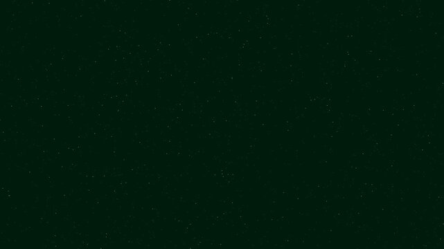 Seamless loop starry night sky animation with shooting stars meteor shower on deep green background overlay