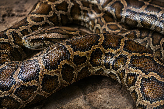 python coiled skin close up