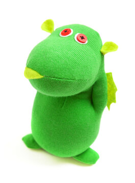 Hippo sock toy isolated on white background