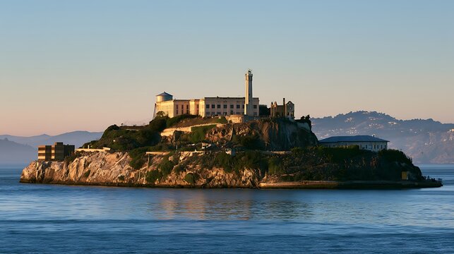 Alcatraz island historic penitentiary in san francisco bay