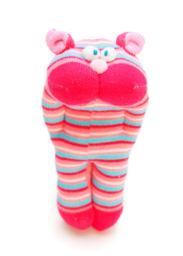 Cat sock toy isolated on white background