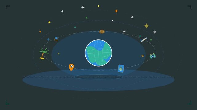 An animated video of the Earth's rotation that conveys a sense of limitless knowledge and technology.