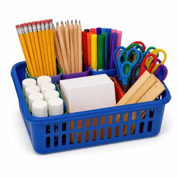 Colorful Classroom Supply Basket