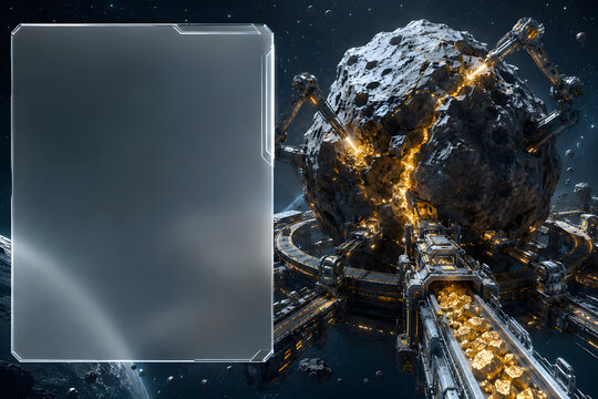 Futuristic Asteroid Mining and Rare Metal Extraction Refinery in Deep Space