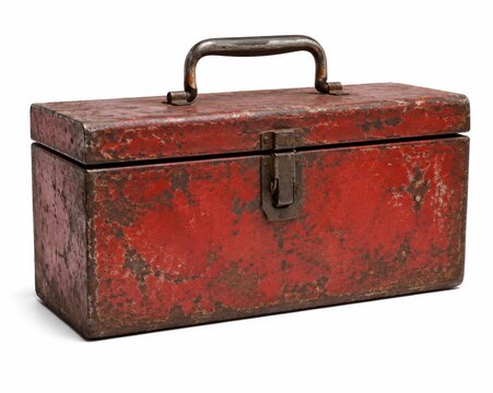 Rusty Toolbox Isolated on White