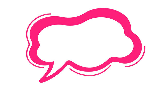 Pink speech bubble icon isolated on transparent background
