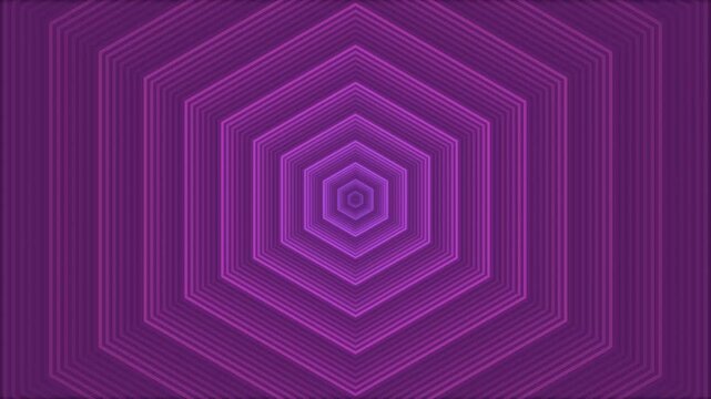 Abstract Purple Hexagon Tunnel Motion Background Loop, Glowing Geometric Polygon Waves for Gaming, Cyber & Tech Visuals