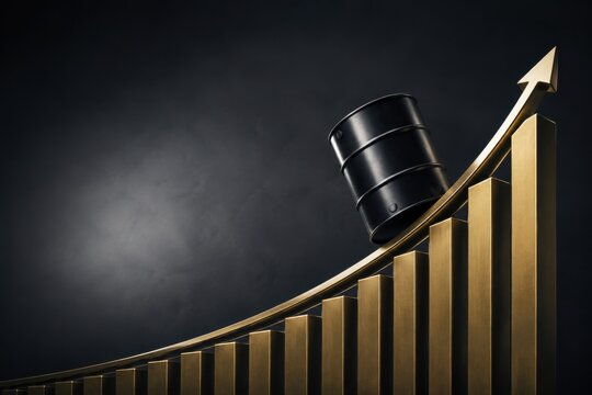 Oil Barrel Stock Market Rally Surreal Concept