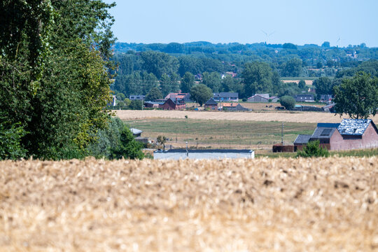 Golden harvested grain field in Zarlardinge