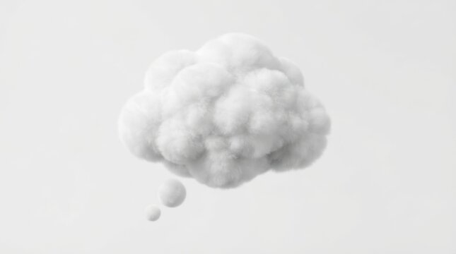 Fluffy thought bubble icon shaped like a cloud