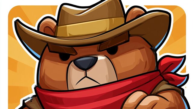 Cowboy bear cartoon art appears in this icon.