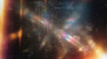 Fototapeta premium Abstract texture with light leaks and chromatic film grain