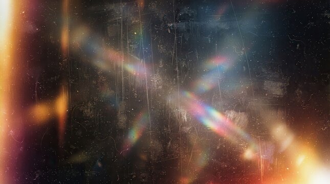 Abstract texture with light leaks and chromatic film grain