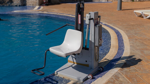 Pool Accessibility Lift Chair for Disabled People at Resort Pool