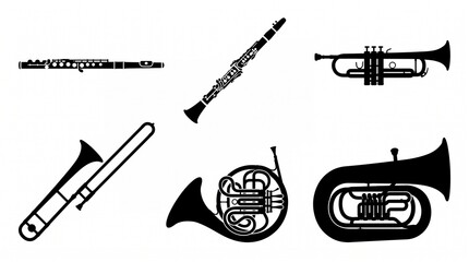 Clarinet Musical Instrument Silhouette Collection © Arham