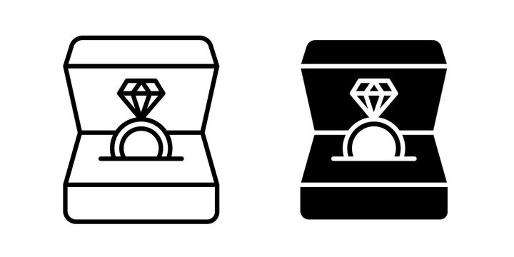 Ring box icon vector symbol group