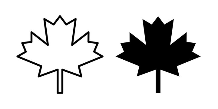 Maple leaf icon thin line pictograms series. EPS10