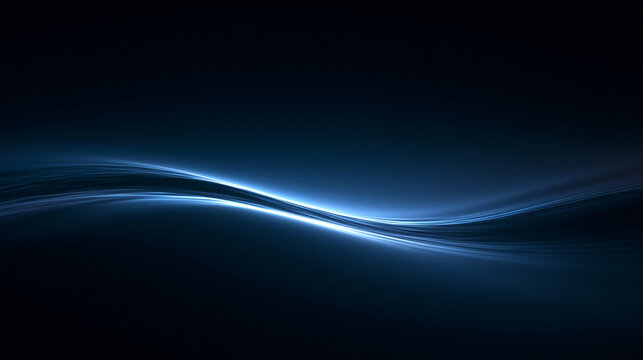 Abstract Glowing Blue Wave on Dark Background