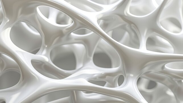 Abstract white organic biophilic structure pattern background
