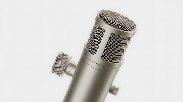 Professional silver condenser microphone for recording audio