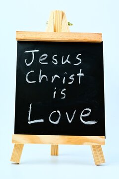 Chalk Blackboard Jesus Christ Is Love