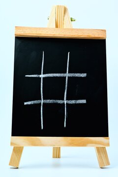 Chalk Blackboard Noughts and Crosses Blank